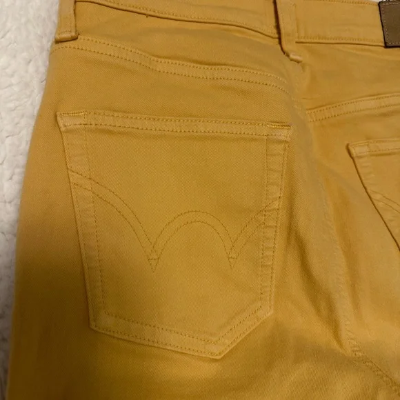 Anthropologie Edwin Bree Slim Raw Hem Women's Jeans Yellow Size 26 EUC - Picture 11 of 12